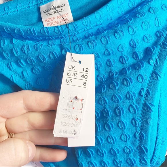 Nwt topshop blue dot texture bikini bottom - Picture 4 of 6